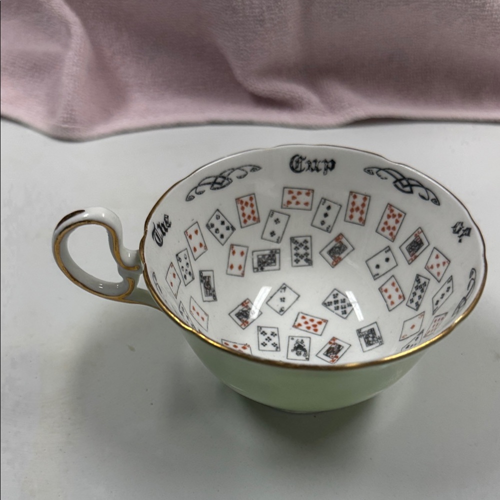 Aynsley Fortune Telling Cup of Knowledge Teacup with Gold Accents Rare Vintage - Picture 1 of 16